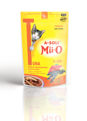 A-Soli Mii-O д/кошек Тунец с анчоусом в сырном соусе 80гр пауч 