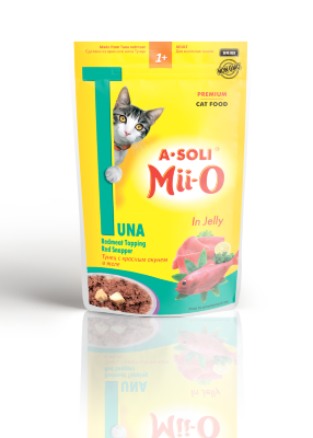 A-Soli Mii-O д/кошек Тунец с красным окунем в желе 80гр пауч 