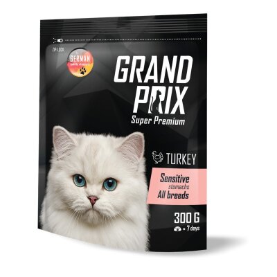 GRAND PRIX Sensitive д/привередливых кошек с индейкой 0.3 кг 