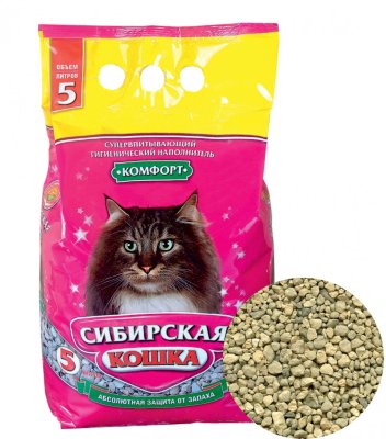 Сибирская кошка Комфорт 5л Впитывающий наполнитель