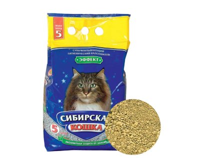Сибирская кошка Эффект 5л Впитывающий наполнитель