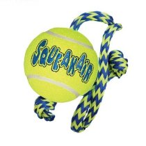 Kong Игрушка для собак Air "Теннисный мяч" с канатом средний