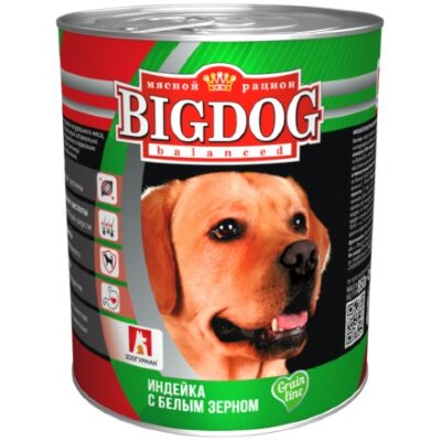 BIG DOG Индейка с белым зерном 850 гр 