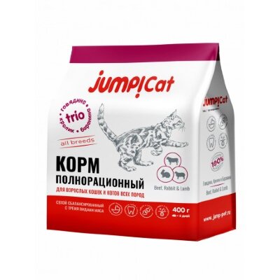 Jump Trio Adult д/кошек 0,4кг Премиум-класс 
