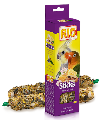 RIO Палочки для средних попугаев с медом и орехами Лакомство для попугаев